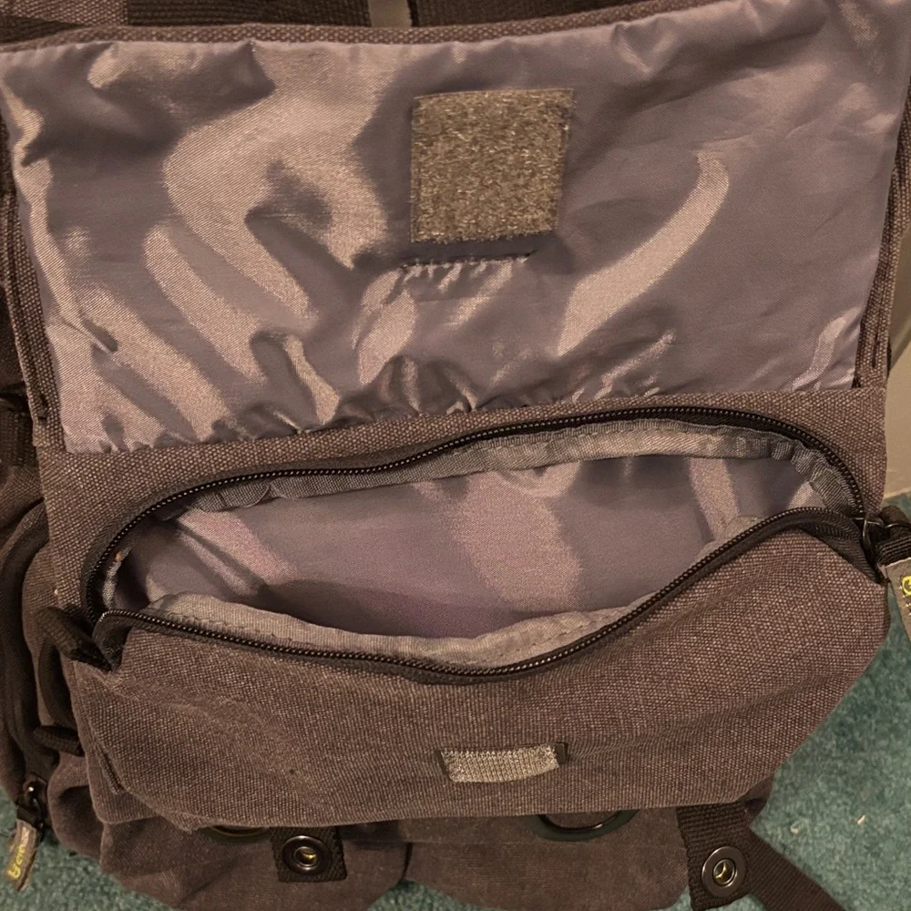 Black Canvas Backpack for Camera